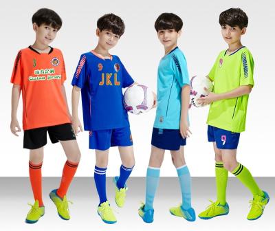 China Custom Kids Team Uniforms Quick Dry Football Soccer Jersey Sets Soccer Sports T-shirt XS/S/M/L for sale