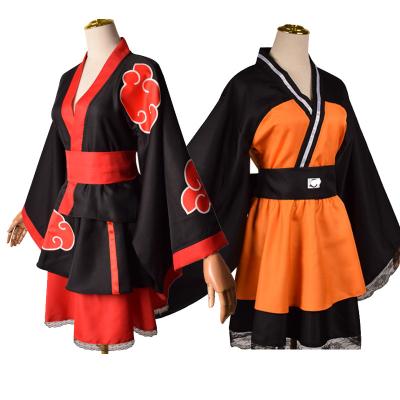 China Japanese kimono Uchiha Kakashi Sasuke hyuugas hinata costume dress women girls Halloween Anime kimono Cosplay Akatsuki cloud print costumes for sale