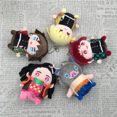 China Fasion 10cm Anime Demon Slayer Tomioka Giyu Kamado Nezuko Agatsuma Zenitsu Plush Key Chain Pendant Toys Doll Gift for sale