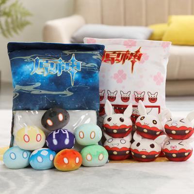 China Fasion 8-10Cm Game Sit Genshin Impact Mud Anime Pillowcase Bag Key Chains Plush Doll For Kids Gift for sale