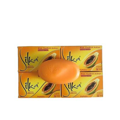 China Basic Cleaning SILKA PAPAYA HERBAL STAIN REMOVE WHITENING BATH SOAP for sale