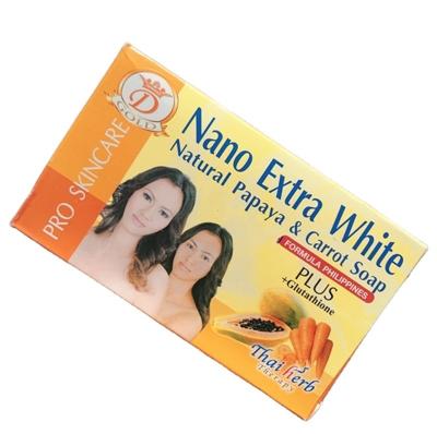 China OEM WHOLE SALE FACTORY EXTRA WHITE PAPAYA CARROT NANO NATURAL SOAP basic cleaning for sale