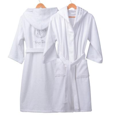 China Wholesale Luxury Hooded Bathrobe Cotton Terry Bathrobes Women And Men Long Robes for sale