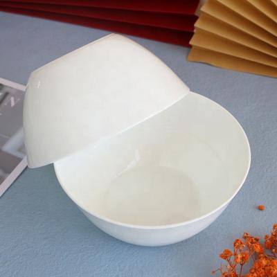 China Wholesale Disposable Bowl Fine Bone China Round Shape Bone China White Round Noodle Bowl for sale