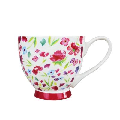 China Viable Wholesale Porcelain White Elegance Custom Design Gift Fine Bone China Tea Coffee Cup Mug for sale