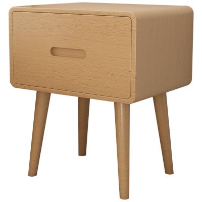 China Soft Open Cut Handles and Legs Good Quality Home Use Beauty Edges Flared Soft Open Curved Natural Wood Bedside Table for sale