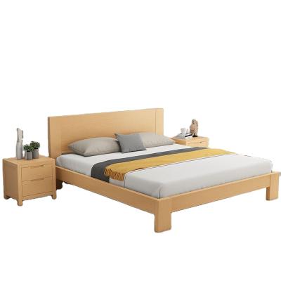 China Factory Outlet Contemporary Double Square Headboard Solid Wood Sturdy And Durable Single Bed For Living Room for sale