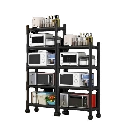 China Contemporary Heavy Duty Simple Kitchen Living Room Storage Timeless Rack Set And Shelves Plastic Steel Shelf for sale