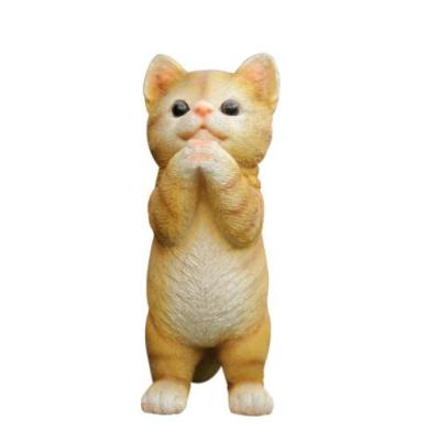 China Wholesale Creative Meditation Cat Statue Lovely Resin Lucky Cat Statue From China for sale