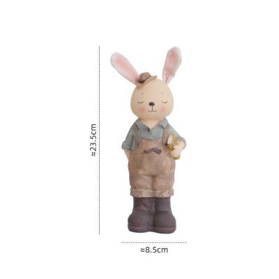 China China Resin Happy Easter Bunny Easter Bunny Rabbit Figurine Garden Decor for sale