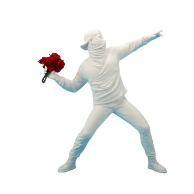 China Custom China Resin Flower Spray Man Statue Home Decor Standing Man Sculpture for sale