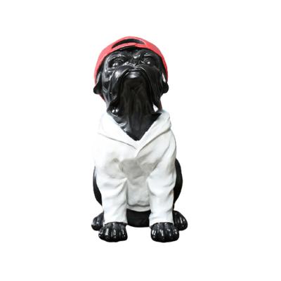 China China Wholesale Resin Statue Animal Dog With Hat Office Home Decoration Resin Dog Statues for sale