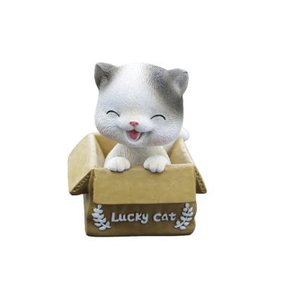 China America Nodding Head Cat Shake Car Dash Ornaments Cat Shaking Head Cute Smile Cat Cake Topper Decoration for Home Office Decor for sale