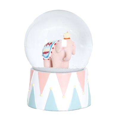 China Africa Snow Globe Resin Baby Birthday Gift Creative Pink Animal Snow Globe Elephant for sale