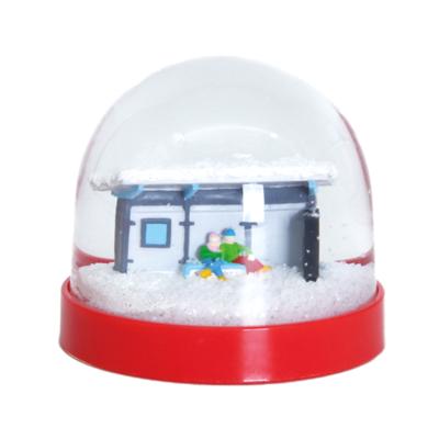 China Cute Safe Christmas Snow Booth Global Hot Sale Children Globe Clear Customs Lead 45mm Plastic Water Ball For Home Decoration for sale