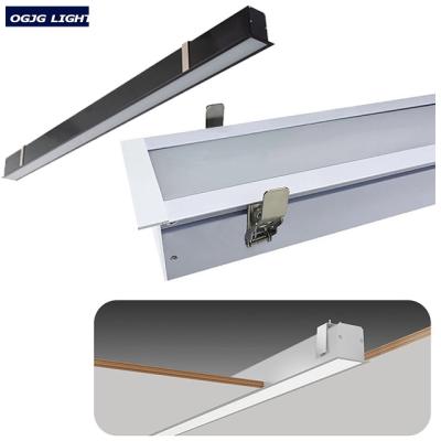 China Office OGJG 5 Years Warranty White Black Silver Led Linear Recessed Light Fixture Ceiling Light for sale