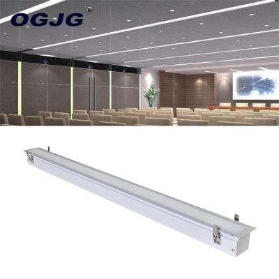 China OGJG Aluminum Radiator Residential Lighting 40w 50w 60w 1200mm Recessed Linear Light Professional Office Led Lamps for sale