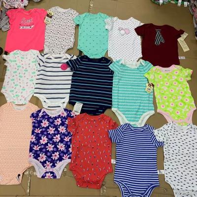 China Factory Wholesale Low Price Newborn Baby Short Sleeve Cotton Baby Jumpsuits Plain White Jumpsuits for sale