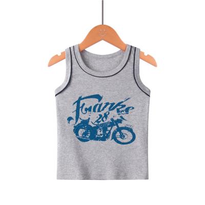 China Kids Breathable Cotton T-shirts Tanks Sleeveless Baby Clothing Tops Vests Boys Casual Tops Beaches Vests Kids Tops 4146 01 for sale