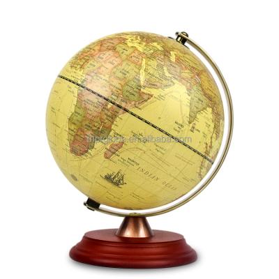 China 22.8cm Globe 9inch Political Terrestrial Globe With Wooden Education Supplies for sale