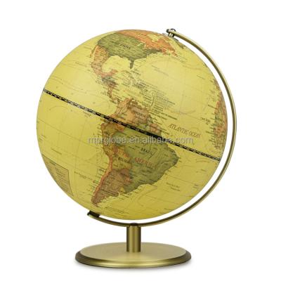 China Wholesale Brass 30cm Earth Globe High Quality 12inch Antique Desktop Political World for sale