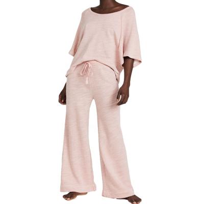 China Wholesale China Slup QUICK DRY Plain Weave Customized With Casual O-Neck Warn Pajamas For Women for sale