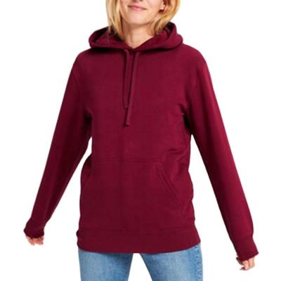 China New Custom Fashion Breathable Sheath Long Hoodies In Red Solid Cute Hoodies Popular Durable Sports Hoodies for sale