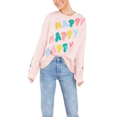 China Factory Wholesale Casual Round Neck Sweater Anti-pilling Long Sleeves Loose Ombre Custom Sweatshirt For Girl for sale