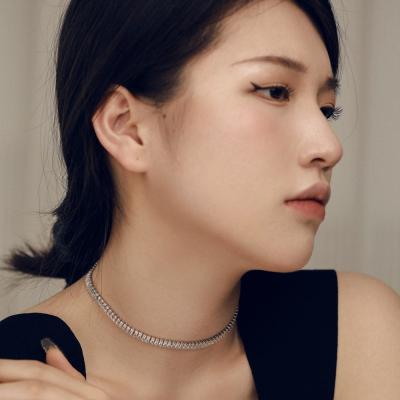 China Dylam's FASHIONABLE Luxury Collection 18K Gold Plated 925 Sterling Silver Infinite Elements 5A Zircon Tennis Necklaces for sale