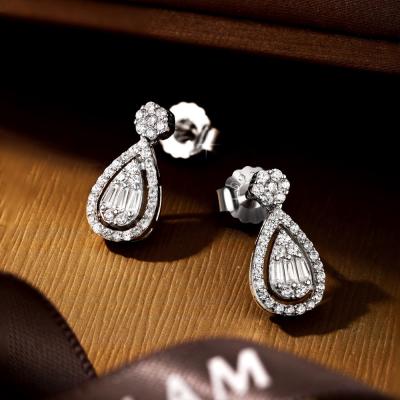 China Dylam FANCY Shape Infinite Elements Rhodium Plated Sterling Silver Fancy Shape Infinite Elements Zirconia Wand Stud Earrings for sale