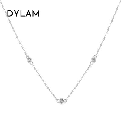 China CLASSIC High Quality Dylam Link Chain Fashion S925 Jewelry Women's Choker 18k Gold Plated Sterling Silver CZ Necklace for sale