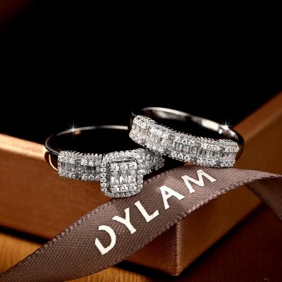 China 2022 Newest 925 Sterling Silver Ring 5A Zircon Dylam Stackable Ring CZ Luxurious FASHIONABLE Baguette Wedding Band for sale