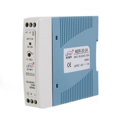 China 12v mini 20w mini din rail power supply MDR 20W factory outlet aluminum single output din rail power supply for sale