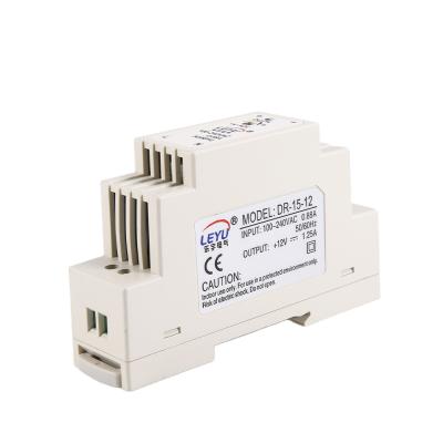 China Plastic Case DR-15-15 Mini Size SMPS 15W1 5V Din Rail Power Supply for sale