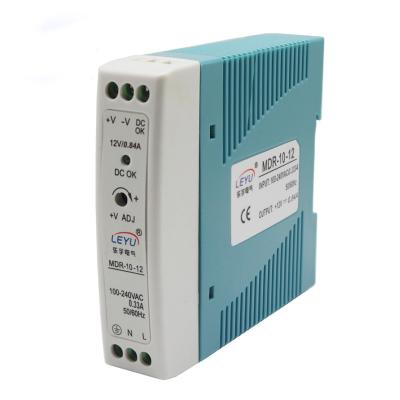 China MDR-10-12 DIN rail plastic enclosure 10w 220v AC to 12v dc din rail power supply for sale