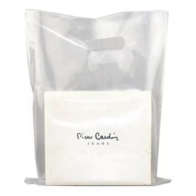 China Transparent Moisture Proof Plastic Merchandise Bags With Die Cut Handles Bulk Retail Bags For Shopping for sale