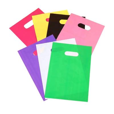 China Logo Design Heavy Duty Die Printed Custom Made Wholesale Moisture Proof Cut Plastic Shopping Bag for sale