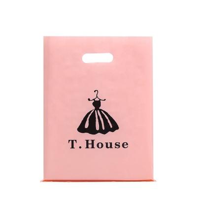 China Large Popular Die Cut Plastic Moisture Proof Shopping Bags With Own Logo for sale