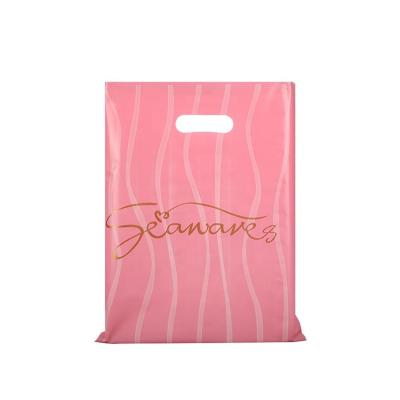 China Yiwu Wholesale Handle Retail Goods Moisture Proof Die Cut Plastic Bags With Custom Design for sale