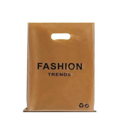 China 2023 custom logo moisture proof LDPE plastic cheap shopping die cut clothing bag for sale