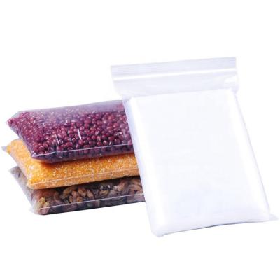 China Reusable Waterproof Moistureproof Food Packaging Zip Lock Bags LDPE Clear Plastic Ziplock Poly Bags for sale