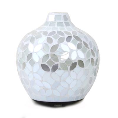 China Household New Design 120ml White Mosaic Glass Aroma Diffuser New for sale