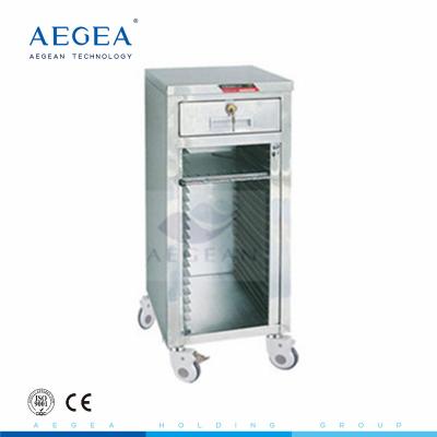 China AG-CHT014 stainless steel 24 shelves patient files storage mobile medical records trolley for sale