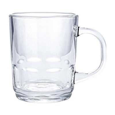 China CLASSIC fashion and Nice popular design glass cup water mugs regulrar shape with handle for sale