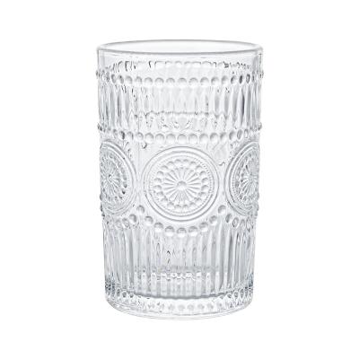 China CLASSIC Transparent Round Water Glass Tumbler For Drinking Etched Glassware Using In Home And Hotel for sale