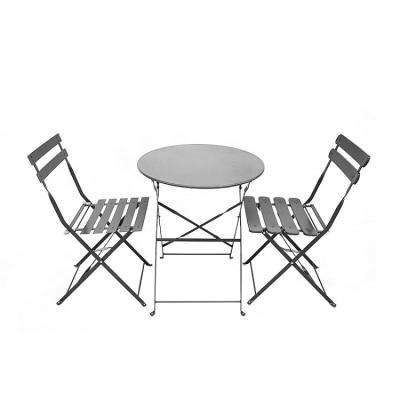 China Durable Stable Cafe Garden+Sets Dining+Chairs Sillas Foldable Round Tea Restaurant Table Chairs 3pieces for sale