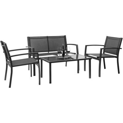 China Modern Furniture 4 Piece Outdoor Textile Bistro Furniture Set Patio Set Modern Conversation Chair Table Set for sale