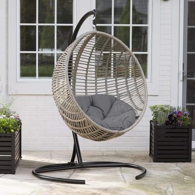 China Modern Outdoor Indoor Garden Rocking Stable Chairs Durable Egg Hammock Relax Leisure Rattan Iron Hanging Chair for sale