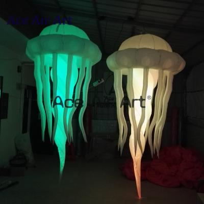 China Portable and Reuse 3mH Lighting Inflatable Jellyfish Model More Vivid Jelly Fish Model with LED Bubbles for Party Decoration for sale