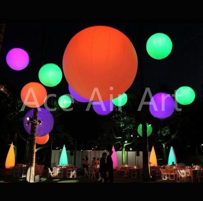 China Portable And Reuse 4 PCS LED Inflatable Interactive Rowed Colorful Sphere Balls Model For Party Wedding Hanging Decoration for sale